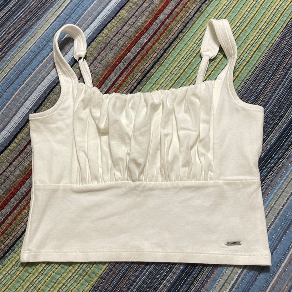 Hollister Must-Have Collection white crop top.